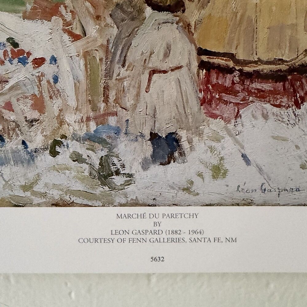 Leon Gaspard Vintage Art Print Marche Du Paretchy Winter Scene 29x22” - Picture 5 of 12